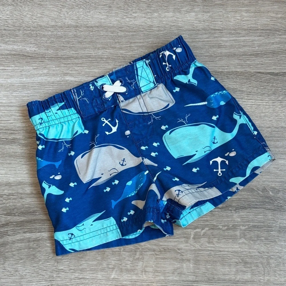 Circo baby boys whale print swim trunks